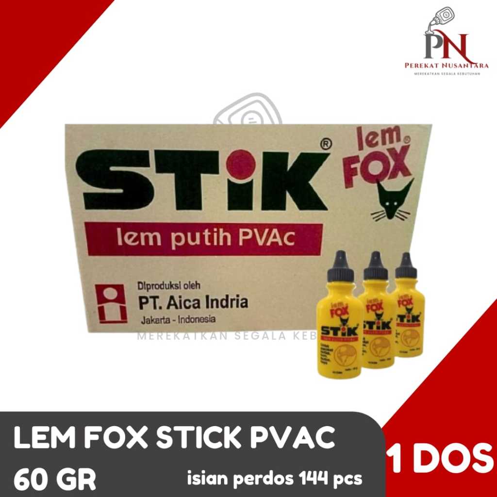 

Paket Merakyat Lem Fox Stik PVAC 60 GR Harga 1 DOS/144 PCS