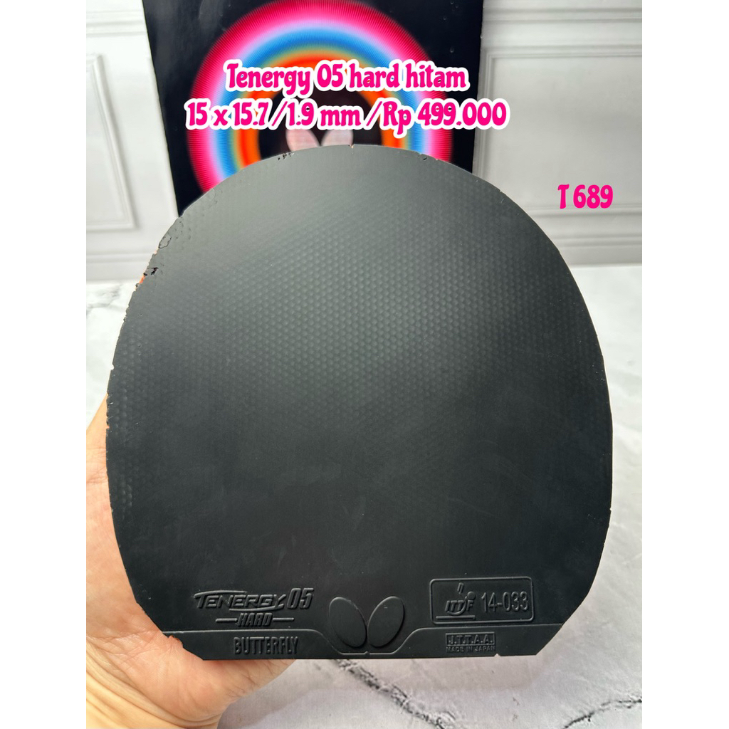 Promo second bet bat bad karet tenis meja pingpong tenergy 05 hard hitam original market jepang