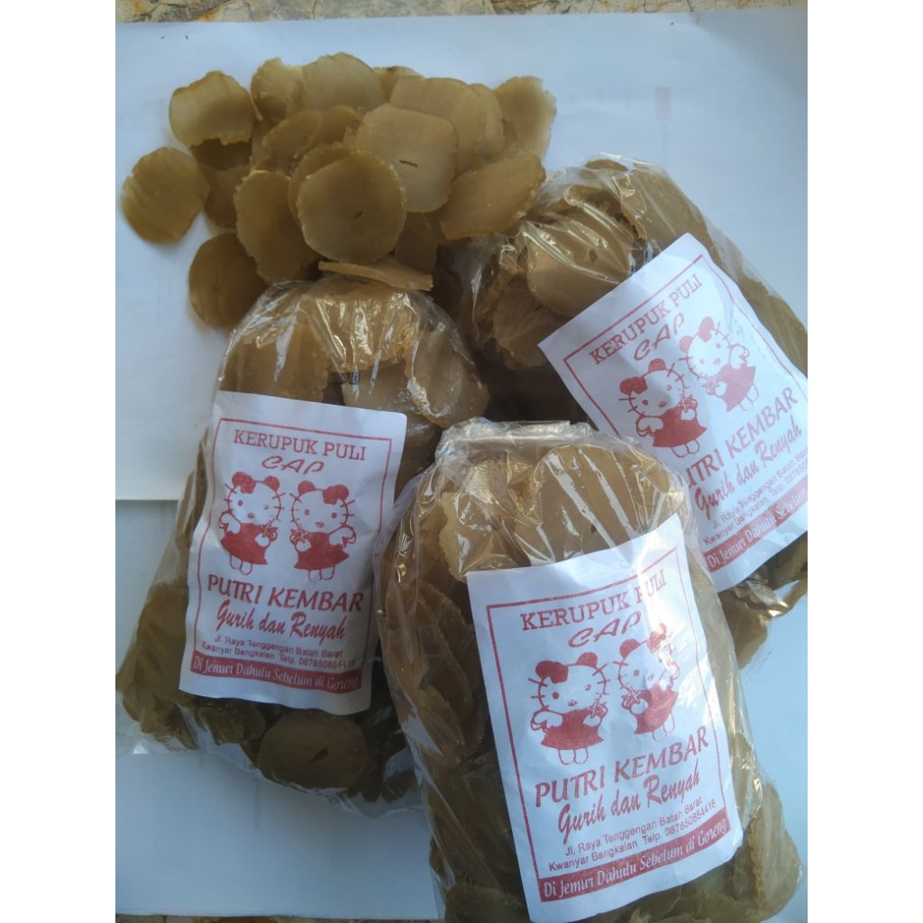

KRUPUK PULI MENTAH PUTRI KEMBAR 1kl Krupuk puli putri kembar asli madura