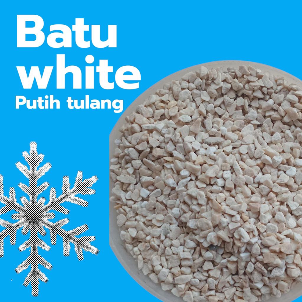 Batu sikat putih 1kg/Batu putih/Batu koral putih