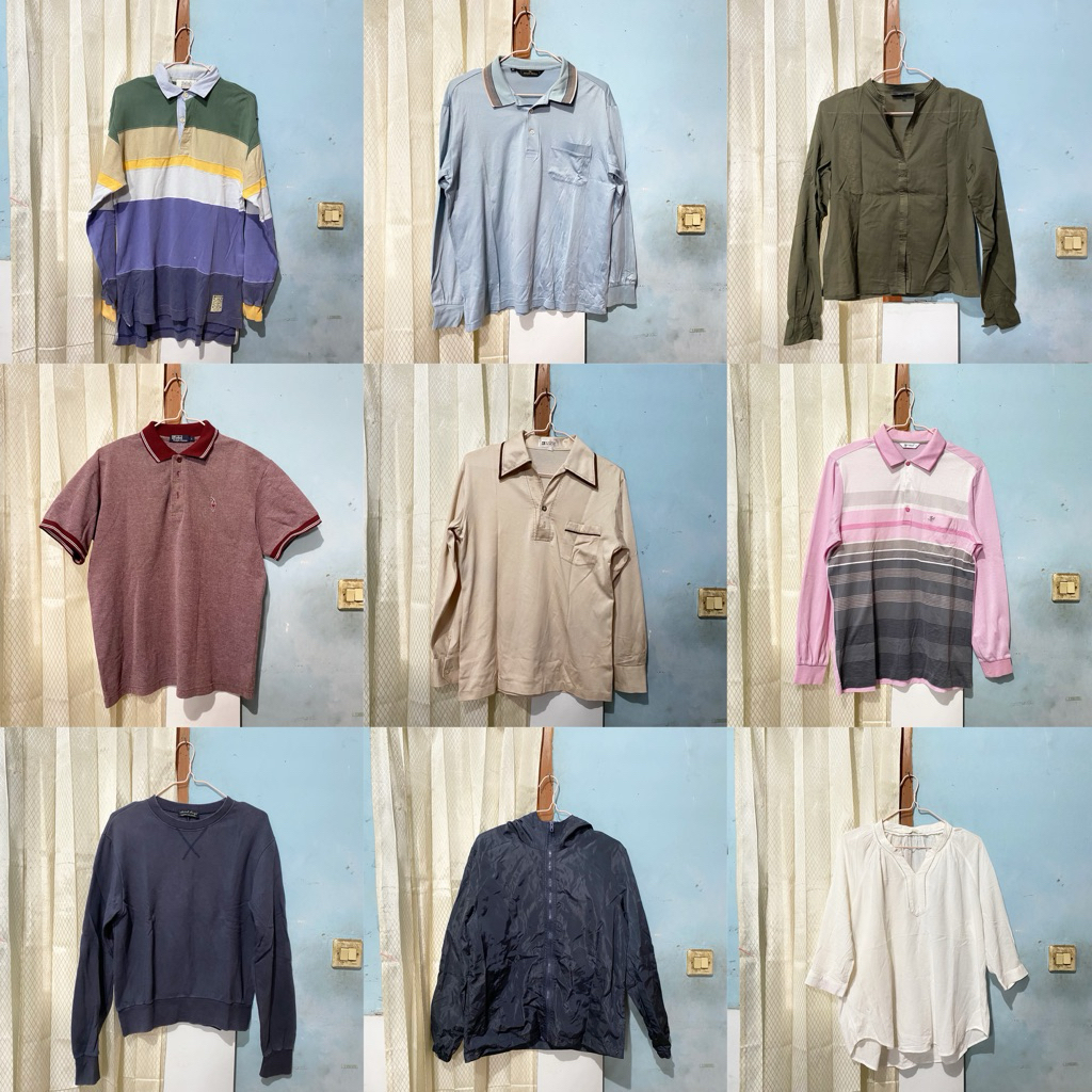 preloved kaos polo outer sweatshirt blouse wanita pria