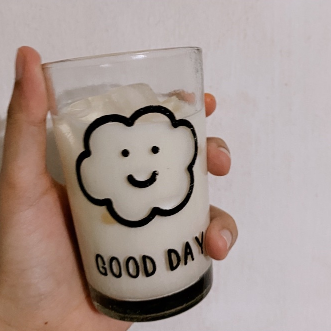 Aesthetic Korean Glass Good Day | Gelas Estetik Korea • Kiku Stuffs