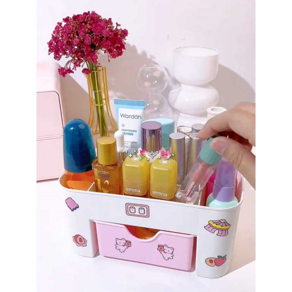 {GD} Rak Laci Kosmetik Mini Serbaguna Free Stiker Lucu