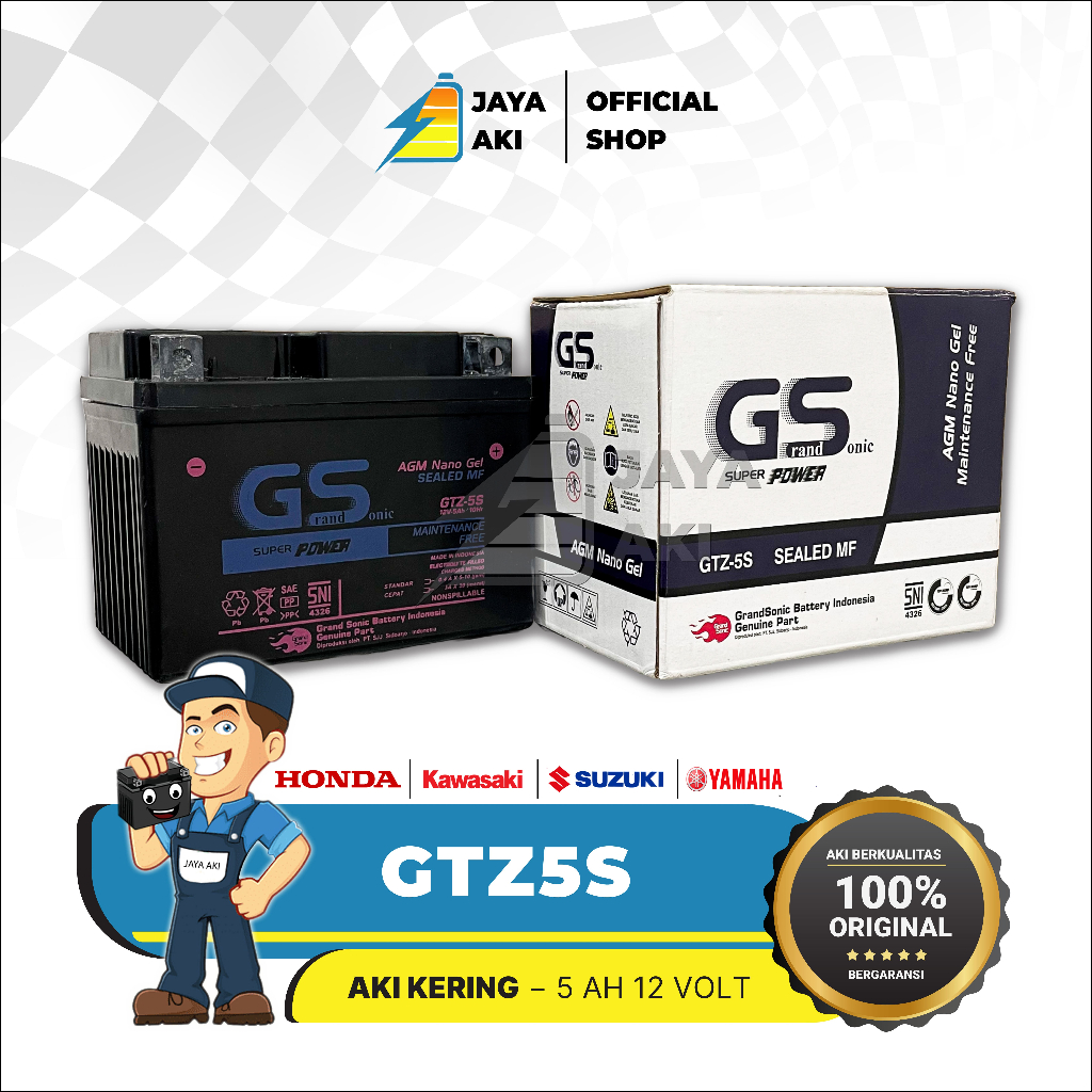 Aki Motor Beat GTZ5S 12V 5Ah MF Aki Kering