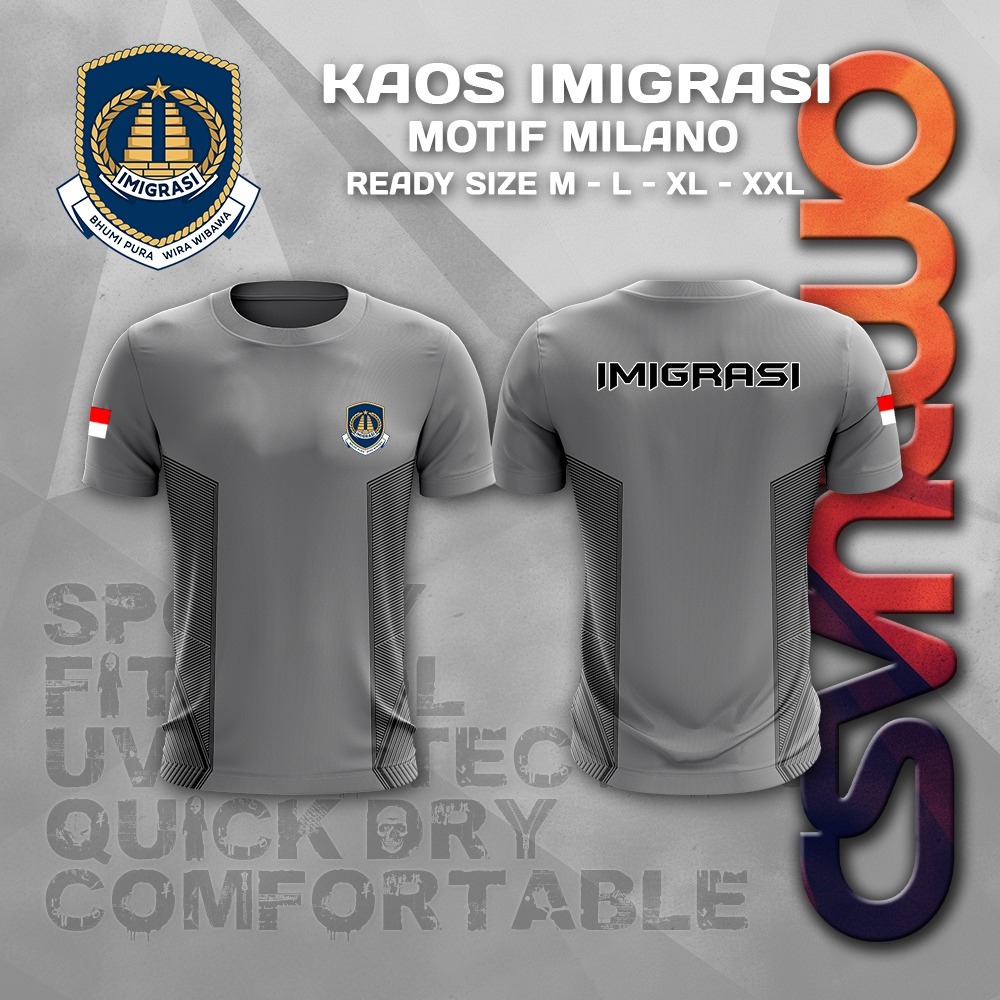 Kaos IMIGRASI / Kaos Imigrasi Bahan Jersey Milano Premiun / Kaos Jersey Imigrasi Terbaru