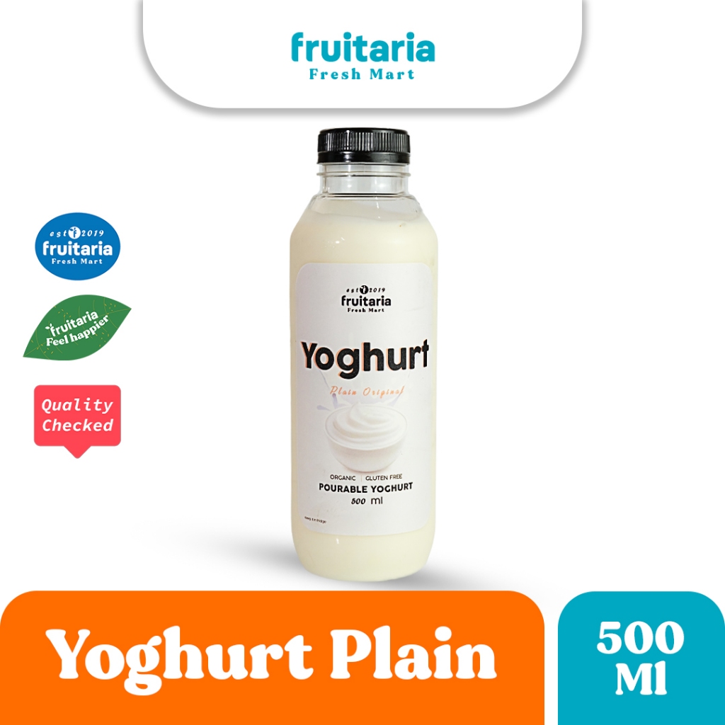 

Yoghurt Plain Original 500 ml | Organic Yoghurt Tanpa Pemanis | Instant Bandung Area