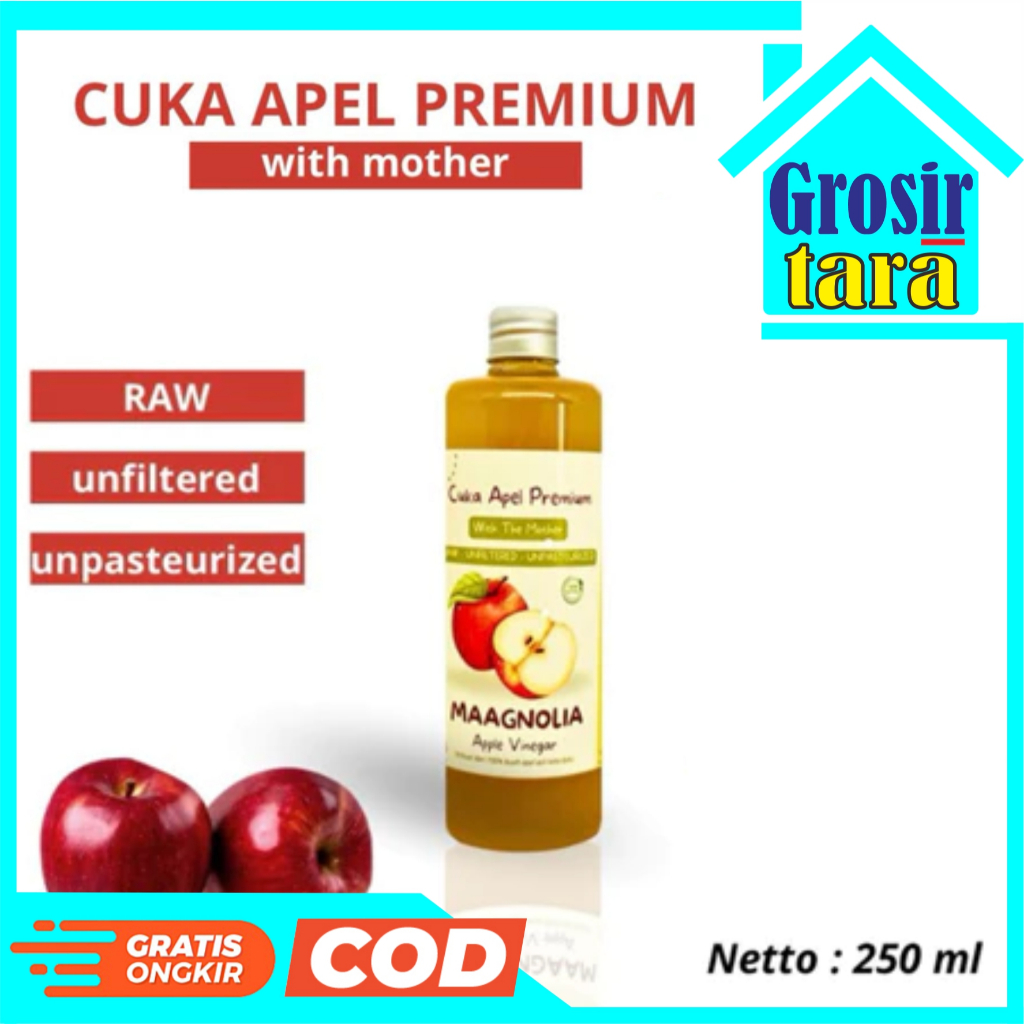 

Cuka Apel Maagnolia with Mother 250ml Fermentasi Alami Premium Apple Cider Vinegar