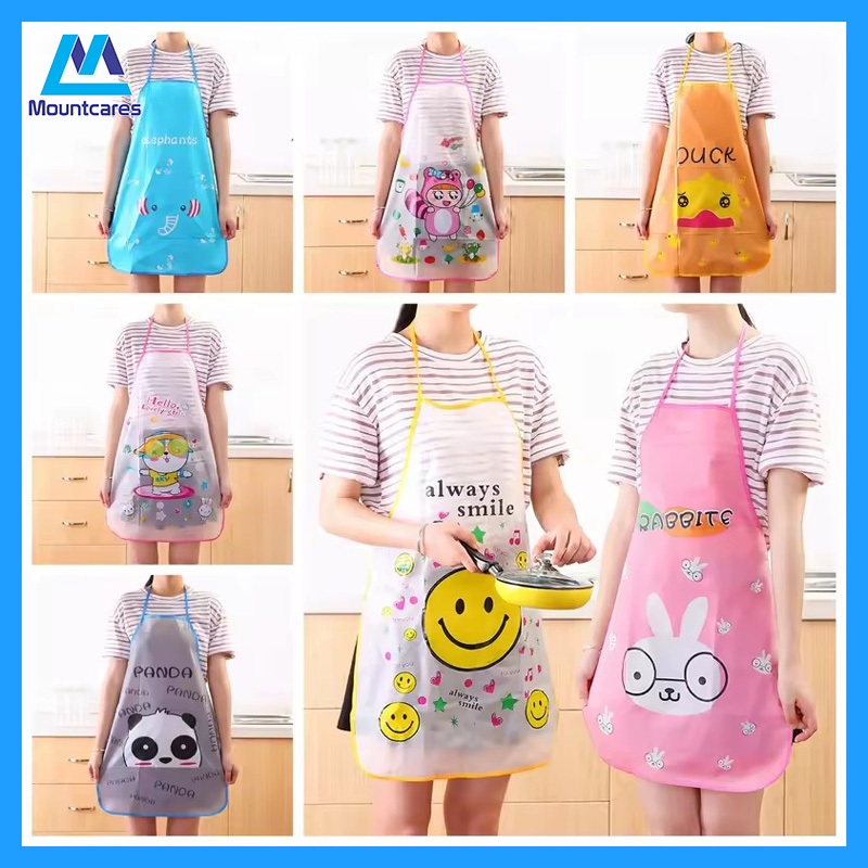 MAD01 Celemek Masak Anti Air dan Minyak Motif Karakter Lucu Apron Kitchen Waterproof Peralatan Dapur