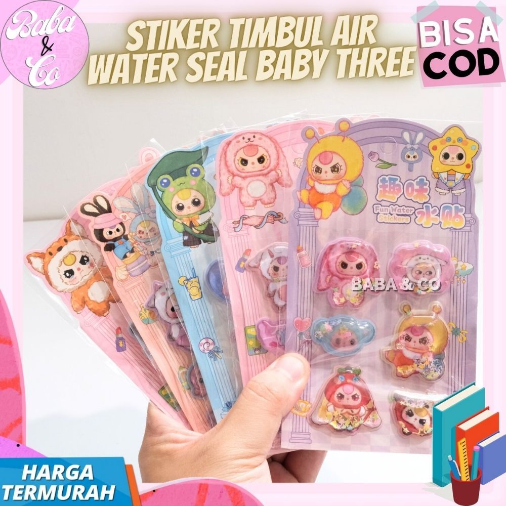 

STIKER TIMBUL AIR BABY THREE GLITTER STICKER WATER SEAL GLITTER 3D BABY THREE LUCU UNIK IMUT LABEL STIKER AIR GLITER NIMBUL LUCU BABY THREE BONEKA VIRAL BABY THREE