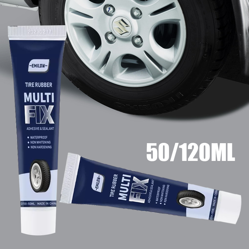 50/120ML Lem Perbaikan Ban Mobil Anti Bocor Lem Ban Luar Lem Ban Roda Kendaraan Karet Perbaikan Ban 