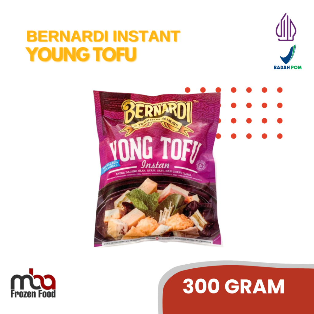 

Bernardi Yong Tofu 300 gram / Steamboat /Ikan /Fishcake /Kueikan /Steamboat /Bakaran /Sate /Camilan /Makananringan /Frozenfood /Olahanikan /Korea /Soup /Nugget