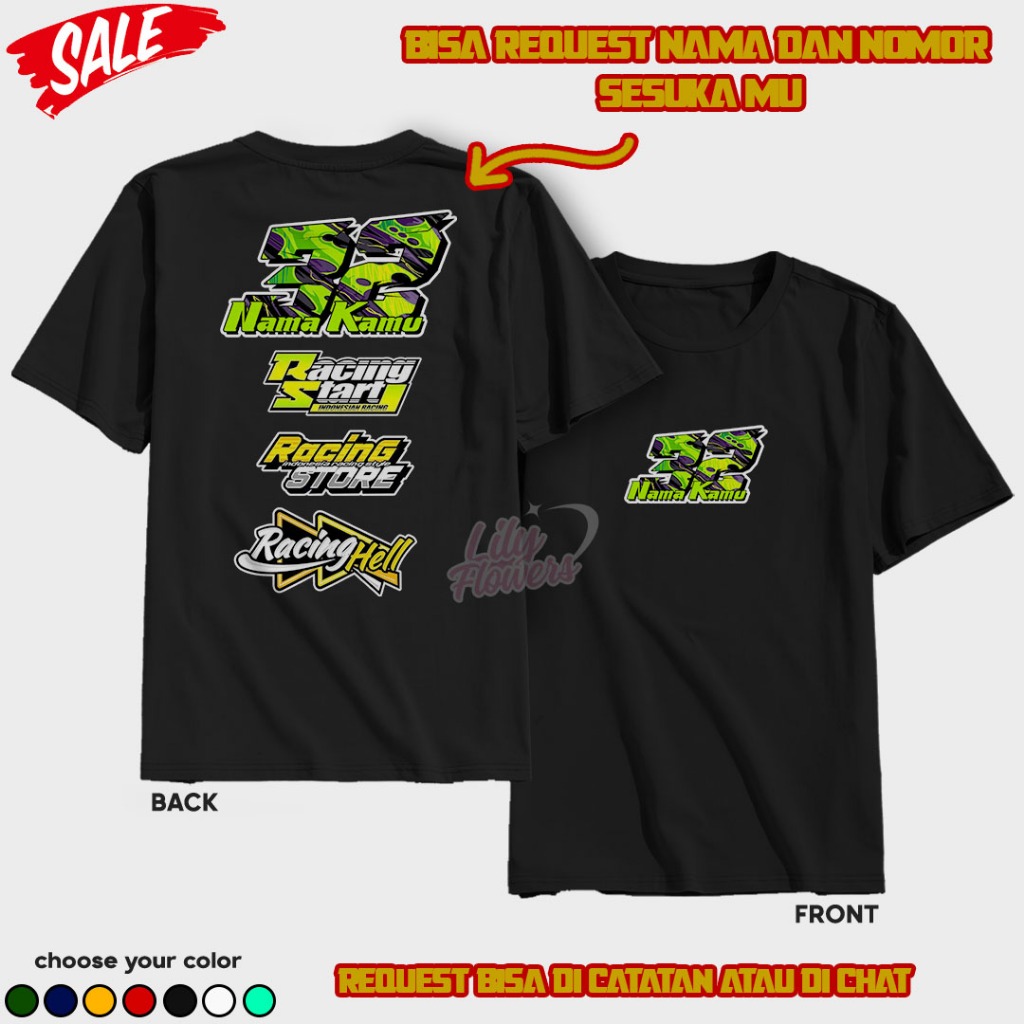 Kaos Racing Hijau custom bisa request nomor dan nama terbaru 2025 baju Racing viral baju kekinian ka