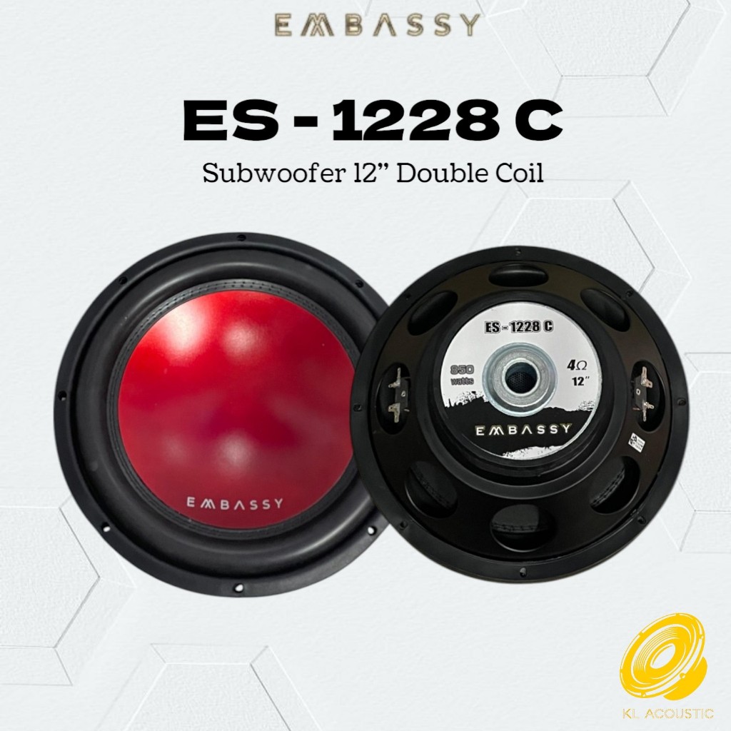 Subwoofer Embassy 12 inch es 1228c Double coil 850watt Speaker Mobil