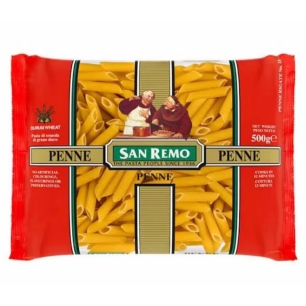 

Pasta San Remo Penne 500 gram. Macaroni San Remo. Expired Januari 2027