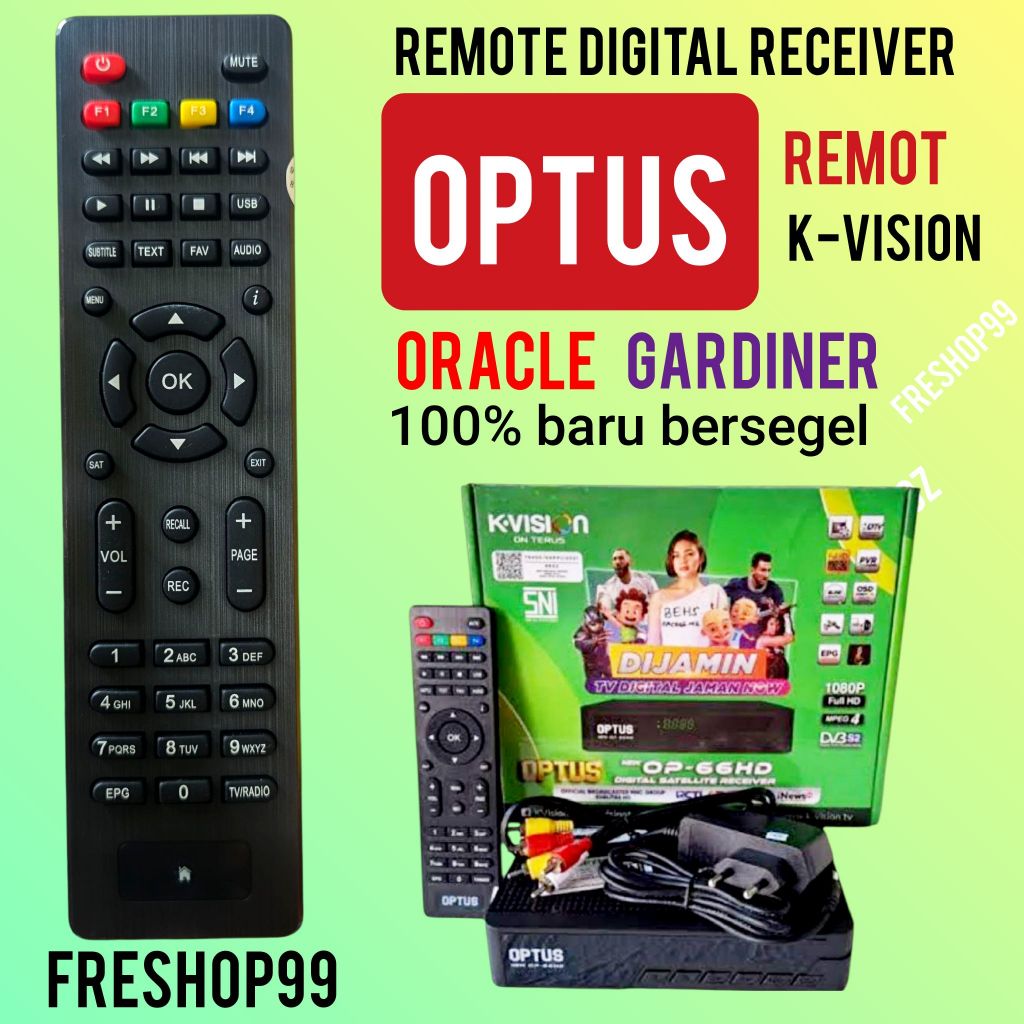 Remote Optus Oracle Gardiner digital receiver stb set top box remot langsung pakai