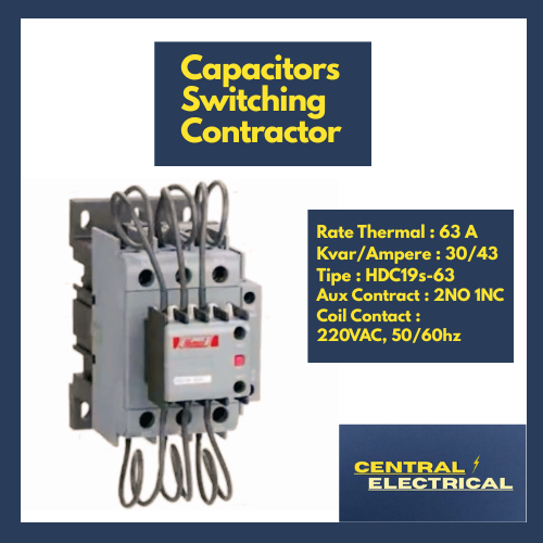 Kapasitor / Capacitors Switching Contactor (Kontaktor) 63A merk Himel tipe HDC19s-63