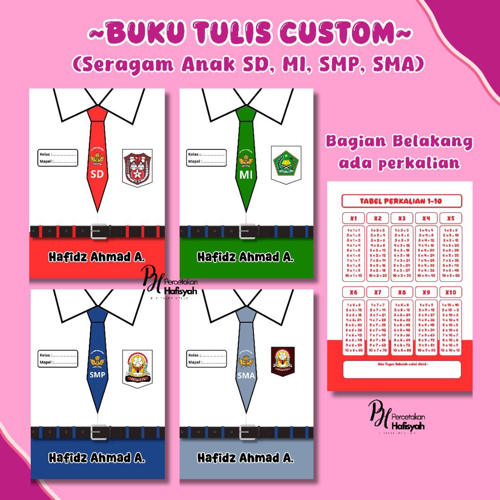 

BUKU TULIS CUSTOM SERAGAM SEKOLAH