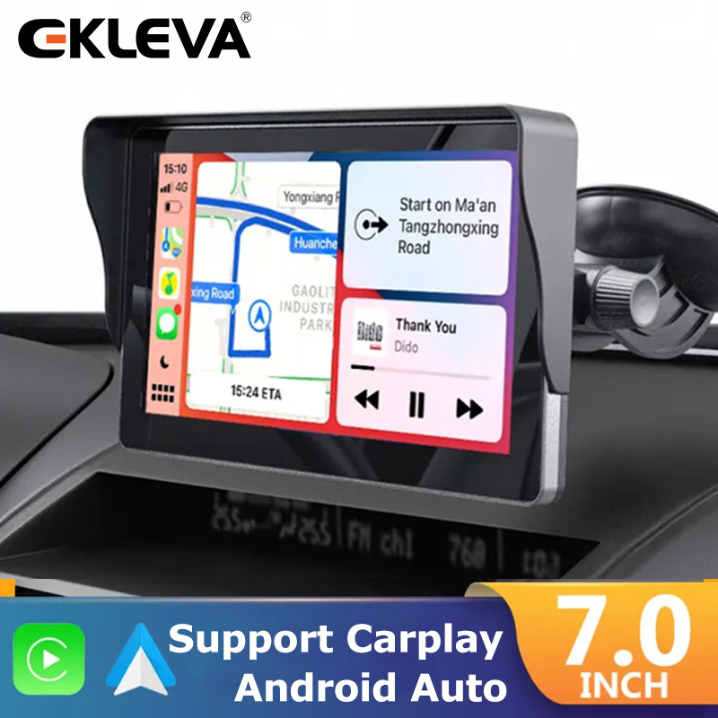 EKLEVA Head Unit Mobil Universal 7 Inci Layar Sentuh Android Auto & Carplay Support Bluetooth Cocok 