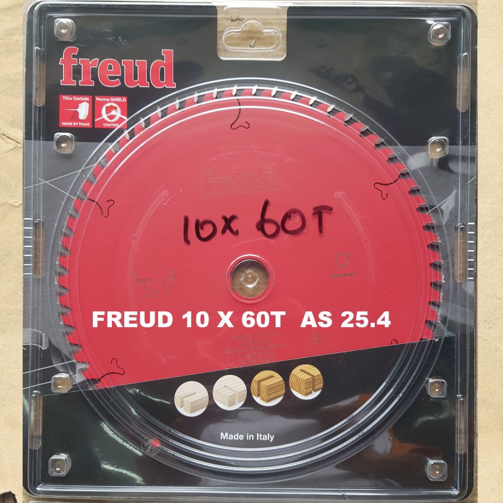 FREUD PISAU GERGAJI CIRCULAR SAW BLADE  KAYU 10 INCHI X 60T FREUD ITALY( 10"  X 60T ) ANTI LICK BACK