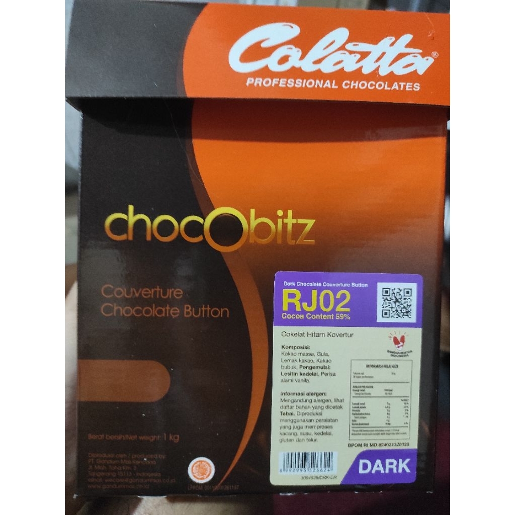 

colatta dark chocobitz coverture coklat coin 1kg