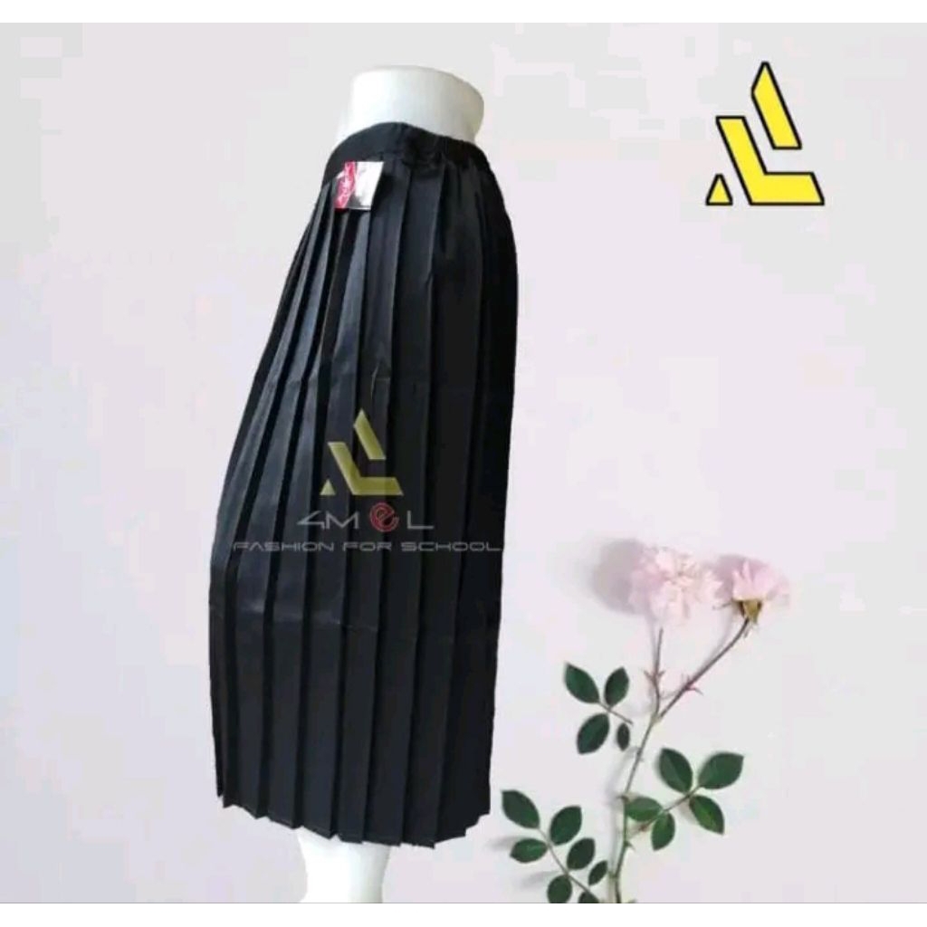 Rok hitam SD/MI/Rok hitam sekolah/rok sekolah panjang/rokhitamrempel