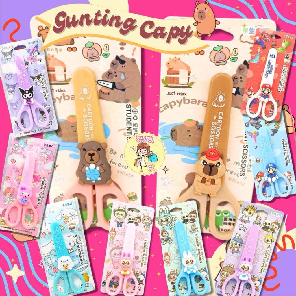 

Gunting Capybara Unik Dan Lucu/Gunting Sanrio/Gunting Labubu/Gunting Mario Bross/Gunting Karakter/Gunting Anak/Gunting Penutup/Gunting Cinamonroll Melody Kuromi