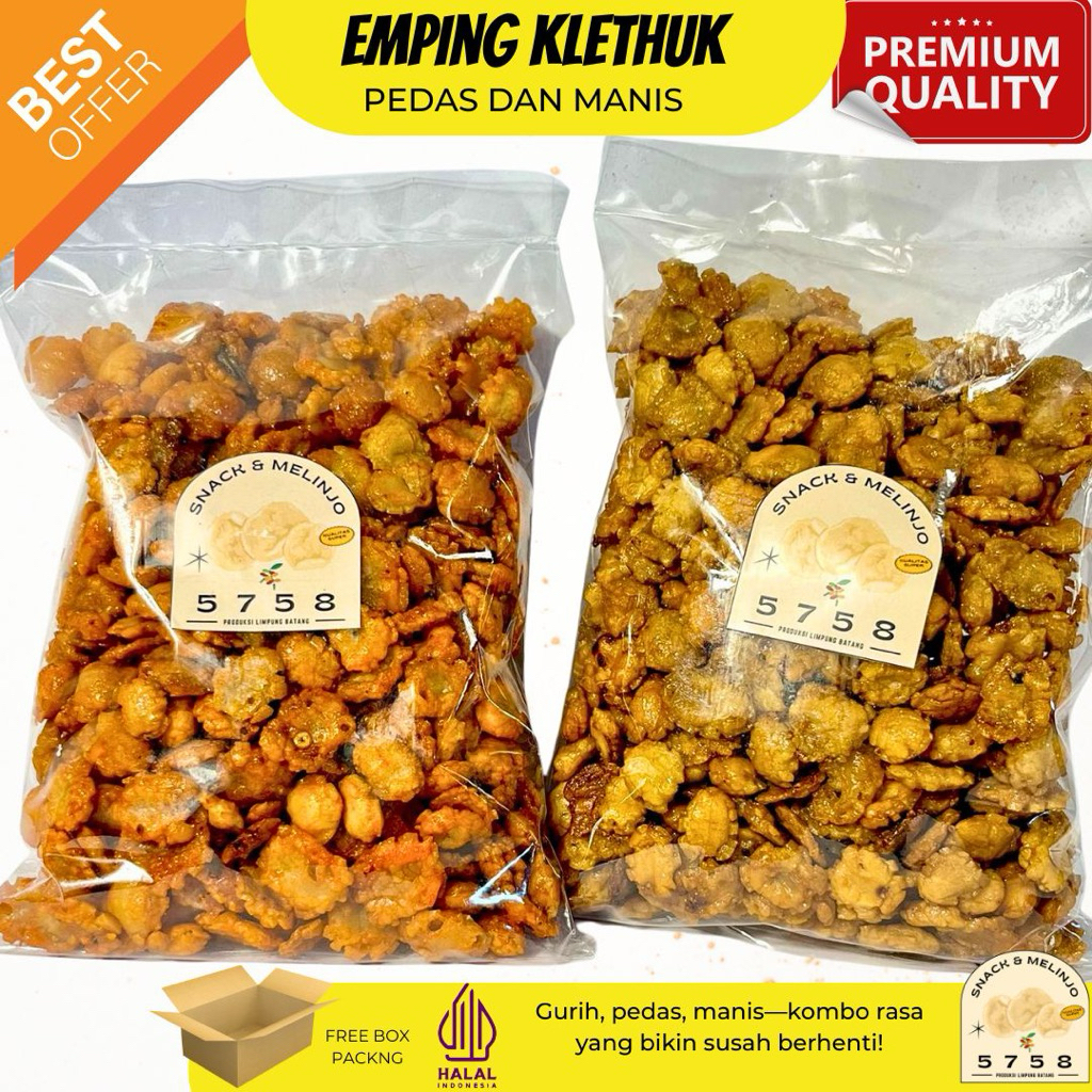 

EMPING MELINJO KLETUK/BULAT 500GR RASA PEDAS MANIS CARAMEL CAMILAN ASLI LIMPUNG