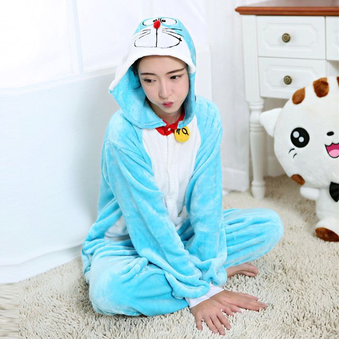 KOSTUM DORAEMON ONESIE PIYAMA COSPLAY BAJU TIDUR ANAK DEWASA