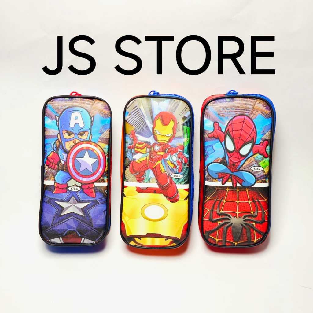 

Tempat Kotak Pensil Ritsleting Karakter Avengers SUperhero Spiderman Ironman / Tepak Pensil Sleting Fancy Karakter Anak Laki