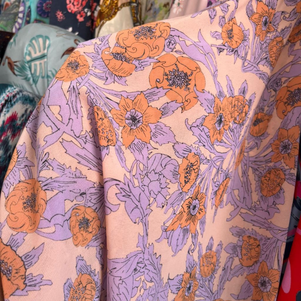 kain ceruty motif bunga premium - kain gamis motif