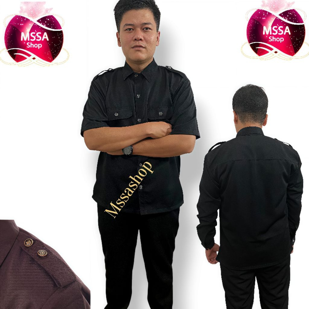 [Konveksi Mssashop] 1 stel Seragam Safari Baju Safari Setelan Safari Security Seragam Satpam Baju Se