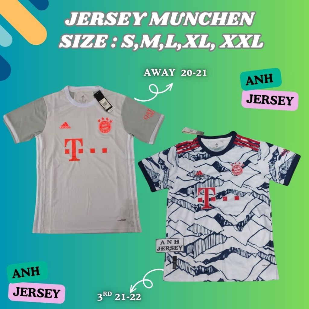 (JERSEY) BAJU BOLA (MUNCHEN) AWAY 3RD THIRD MUSIM 2020 2021 2022