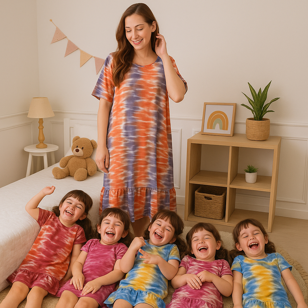 Two Mix - Baju Hrg Satuan - Daster Dress Rayon Couple Ibu dan Anak Perempuan Usia 1-8 Tahun 4105