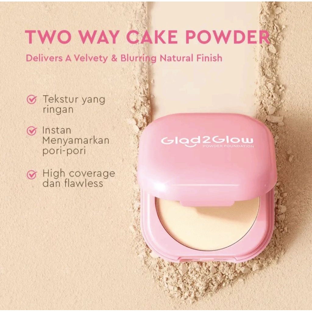 Glad2glow G2G Perfect Blurring Powder Foundation Bedak Padat 
