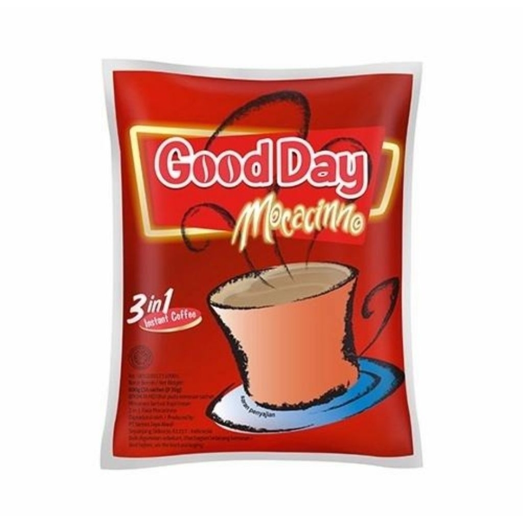 

Kopi Good day Mocacinno 30x20 gram (isi 30pcs)