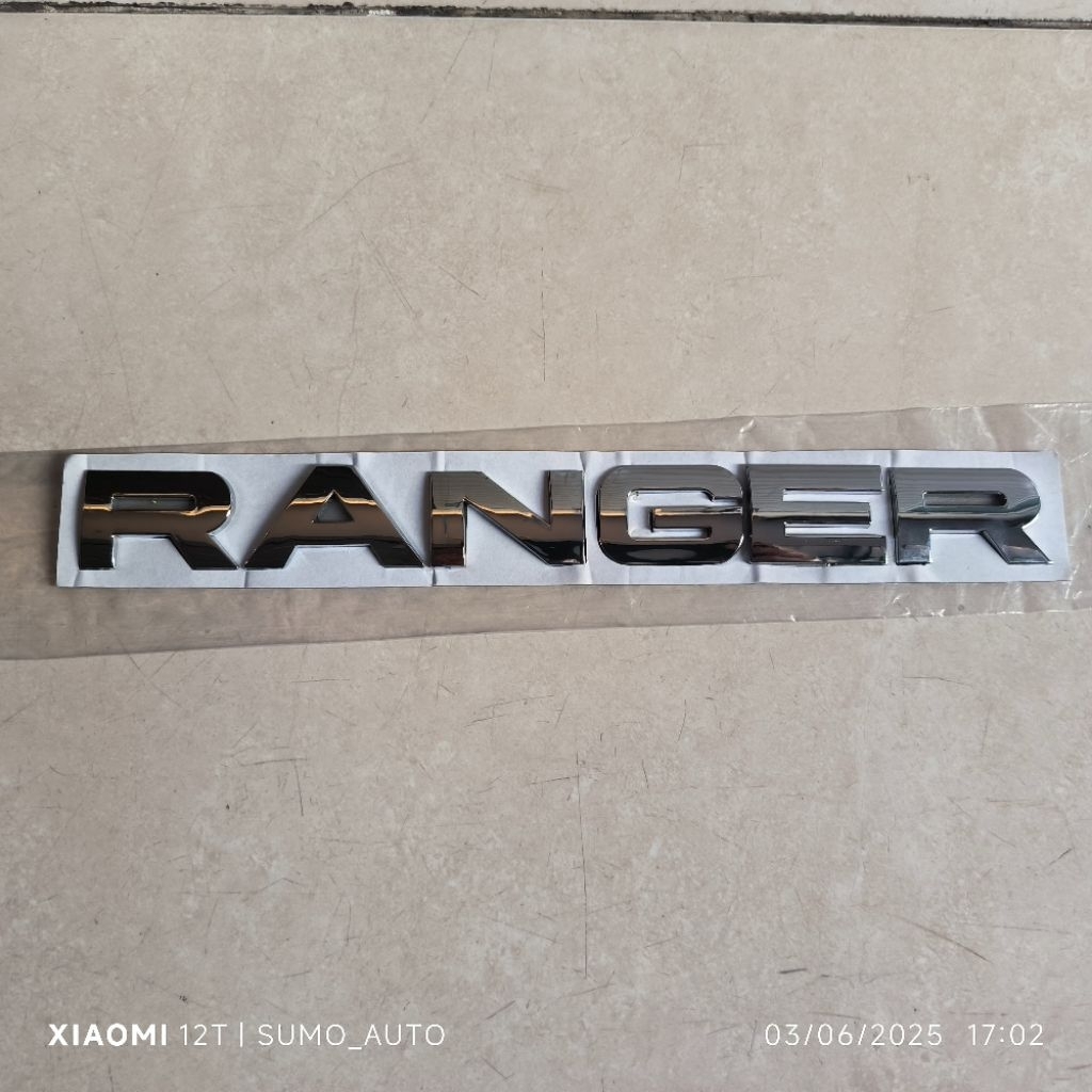 BARANG CACAT PABRIK emblem tulisan RANGER CHROME