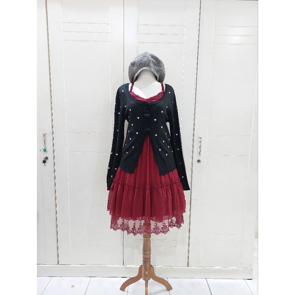 Kawaii ribbon cardi love black kawai  kawaii liz lisa rojita dear my love deary | jiraikei jirai kei