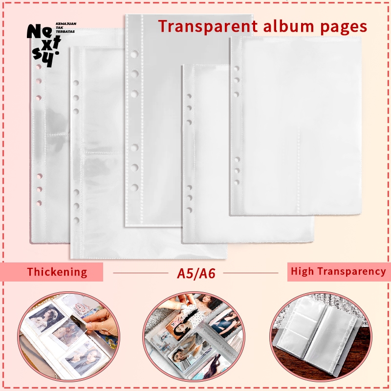 

[READY] Nextsy 10 lembar A5/A6 Sleeve Clear Tebal 6 Ring Photocard KPOP