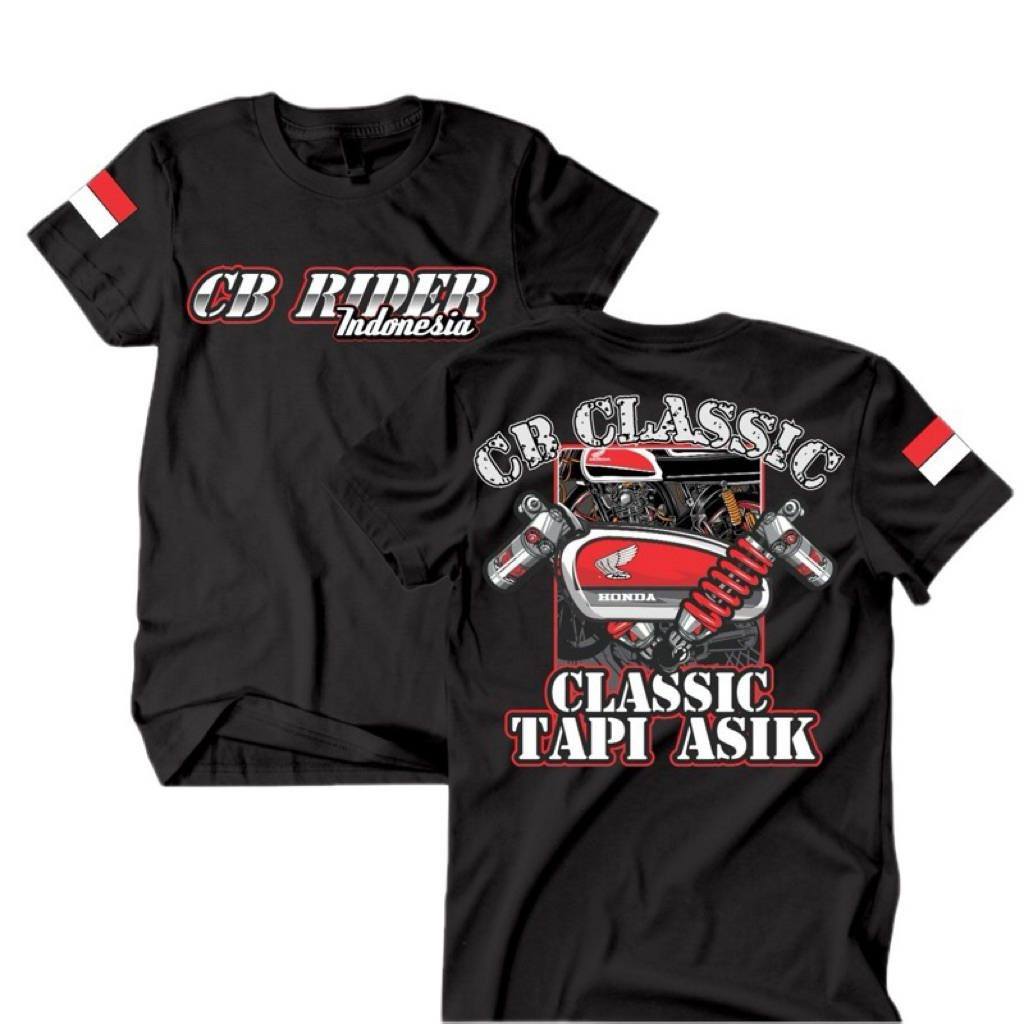 KAOS HONDA CB 100 CLASIK INDONESIA FREE TOPI  baju pria