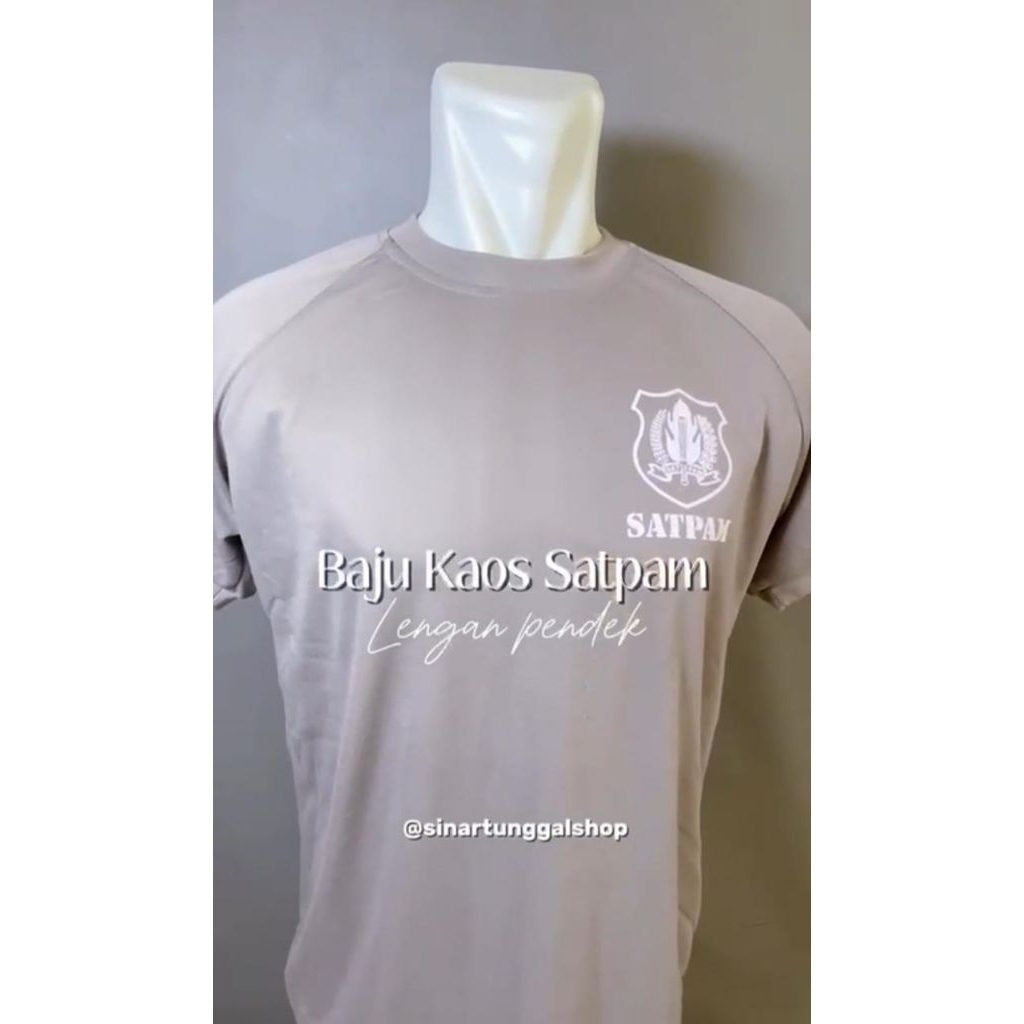 Sinartunggalshop - Kaos Satpam Kaos Security Terbaru Baju Kaos Security Coklat