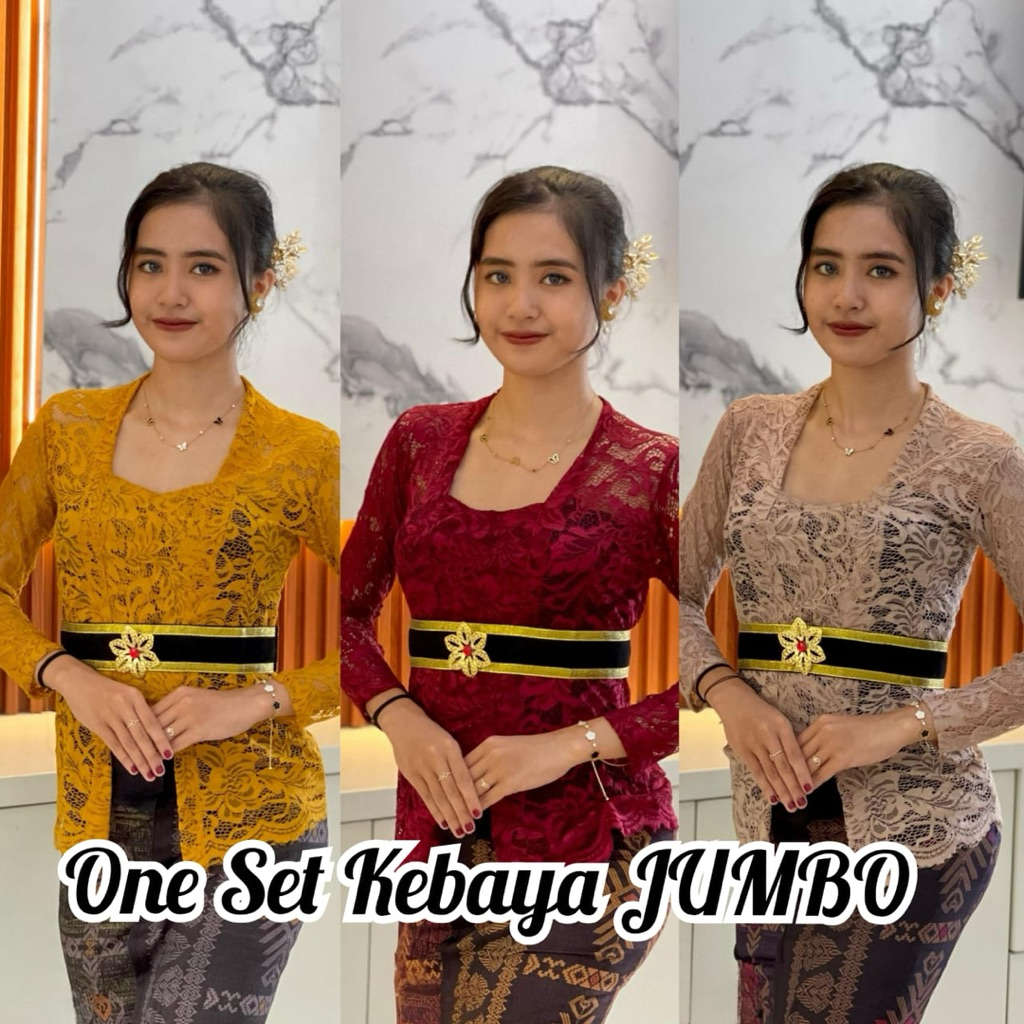 FLASH SALE ONESET JUMBO KEBAYA BIG SIZE/SETELAN KEBAYA BIGSIZE/LD120 SET KEBAYA BALI WANITA WISUDA