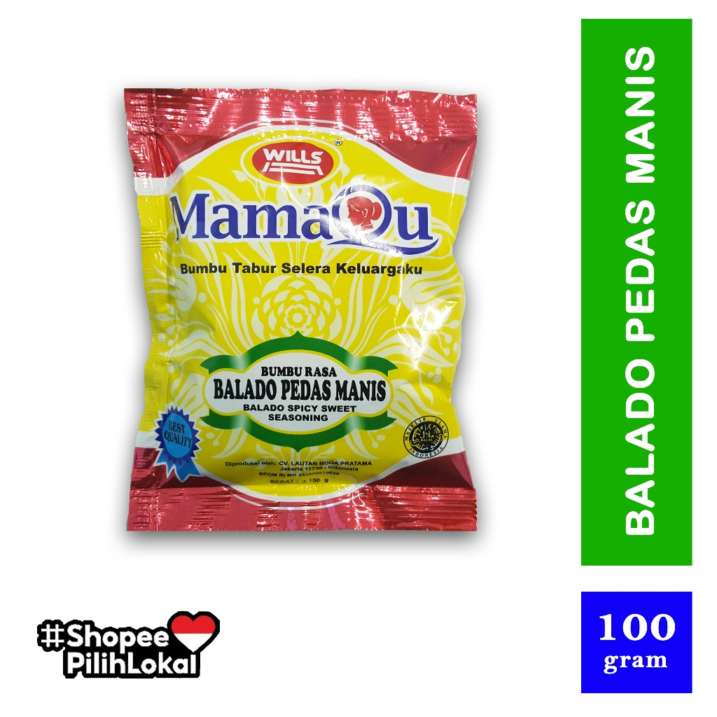 

BUMBU TABUR mamaqu 100 gr, bumbu rasa balado pedas manis