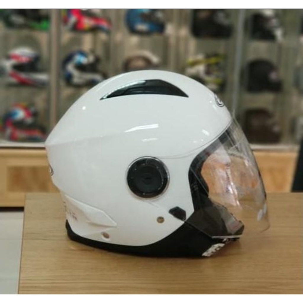 HELM ZEUS 617 WHITE SOLID RETRO CLASSIC VESPA HARLEY VISOR ORIGINAL