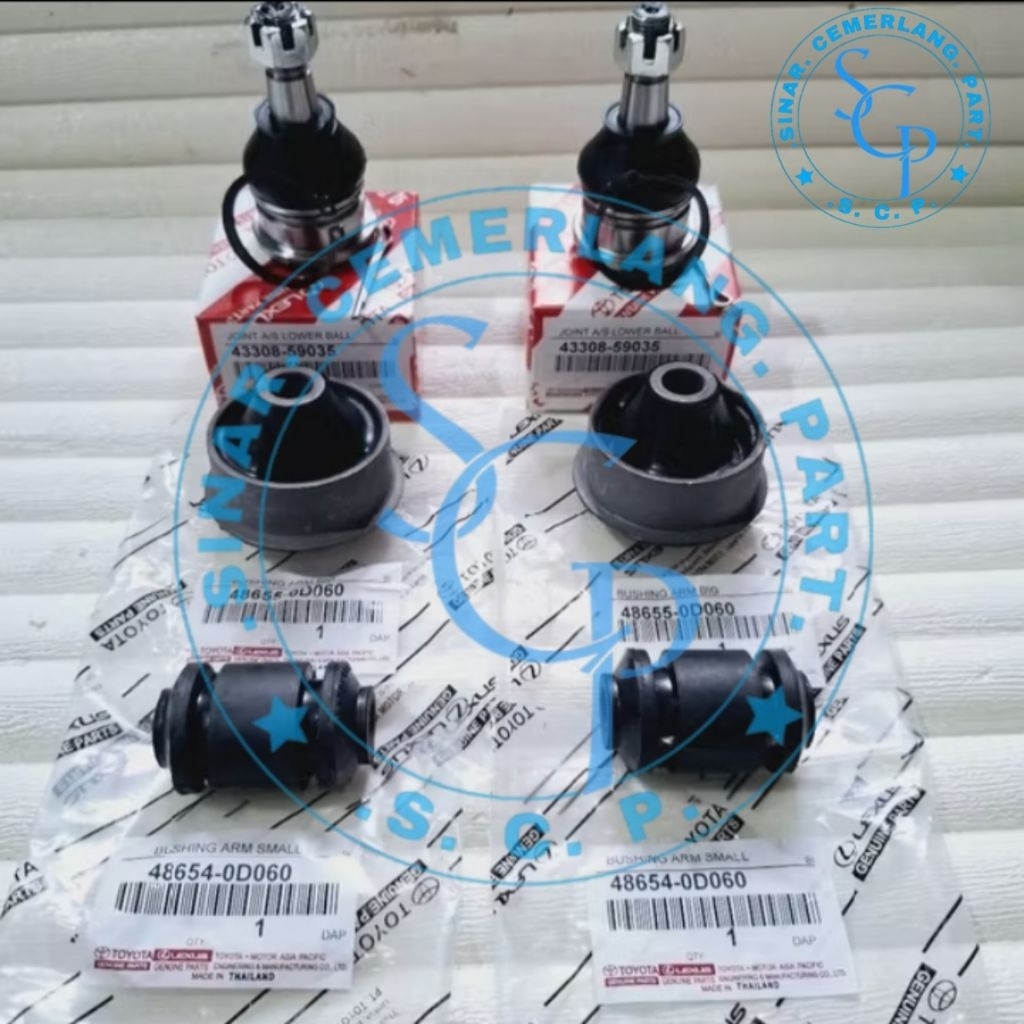 paket lower arm bushing besar kecil+ ball joint toyota vios gen 1 2001-2005 japan