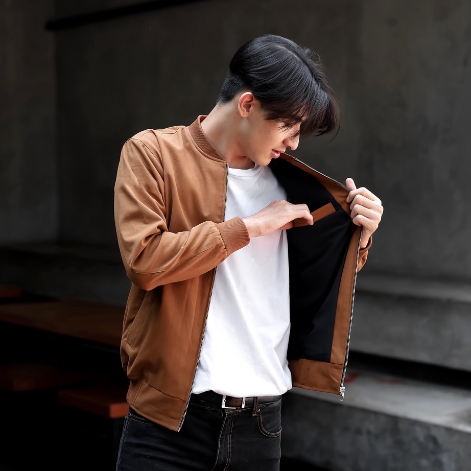 BISA COD  Jaket Bomber Pria Jacket Bomber Canvas tebal bomber Pria Man