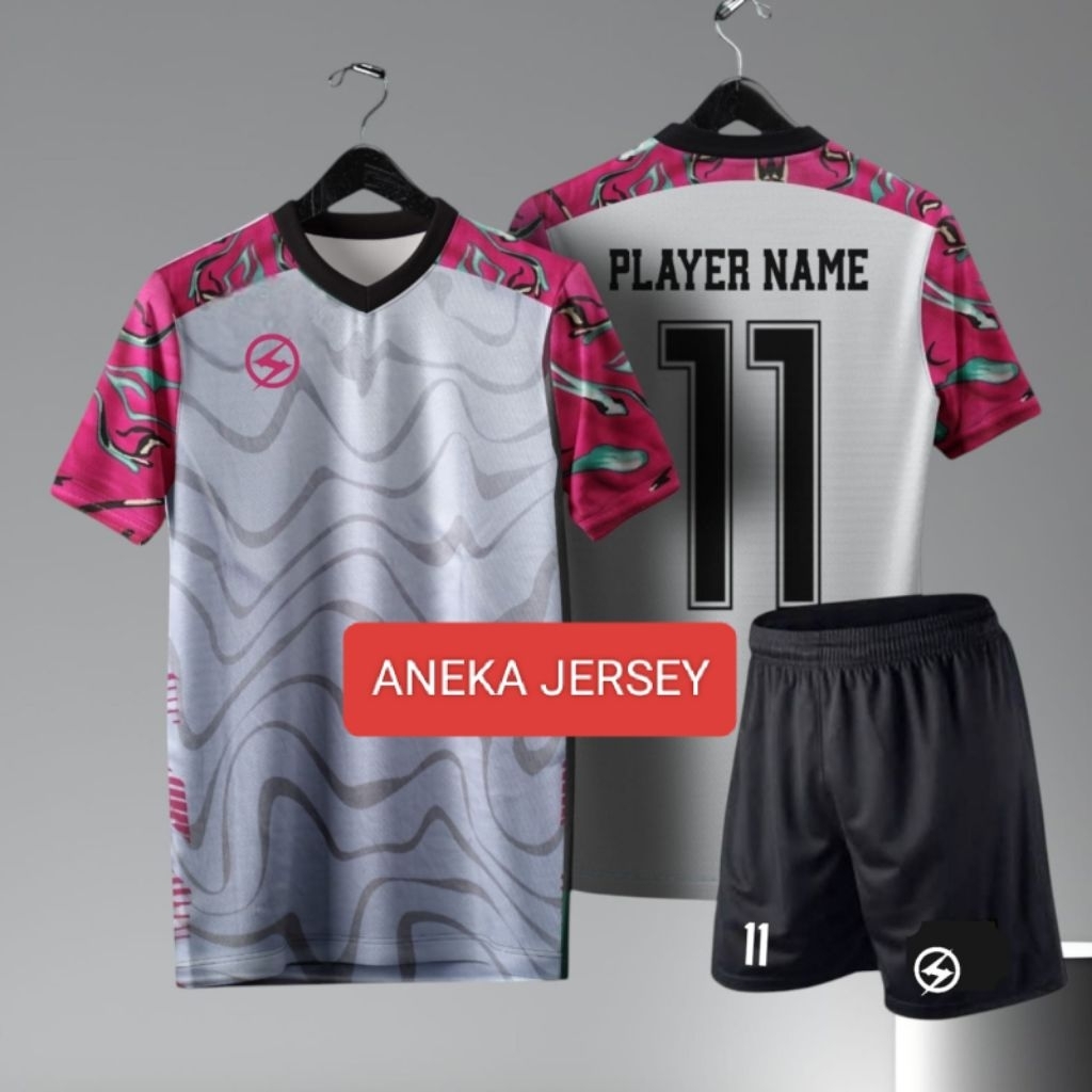 stelan Jersey kaos olahraga+nama nomor sablon pria wanita remaja dewasa bahan bagus