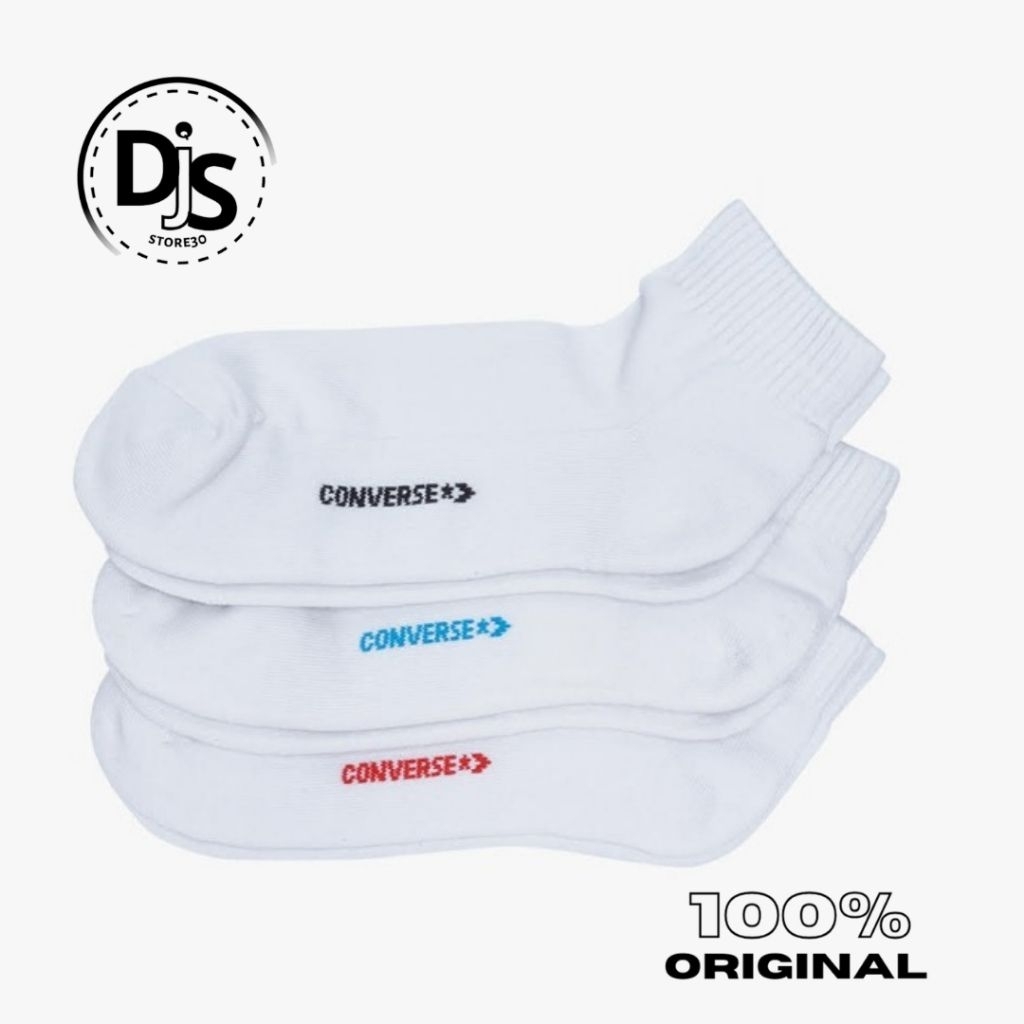 Kaos kaki Converse Original Angkle Shock 1 pack isi 3 pasang putih