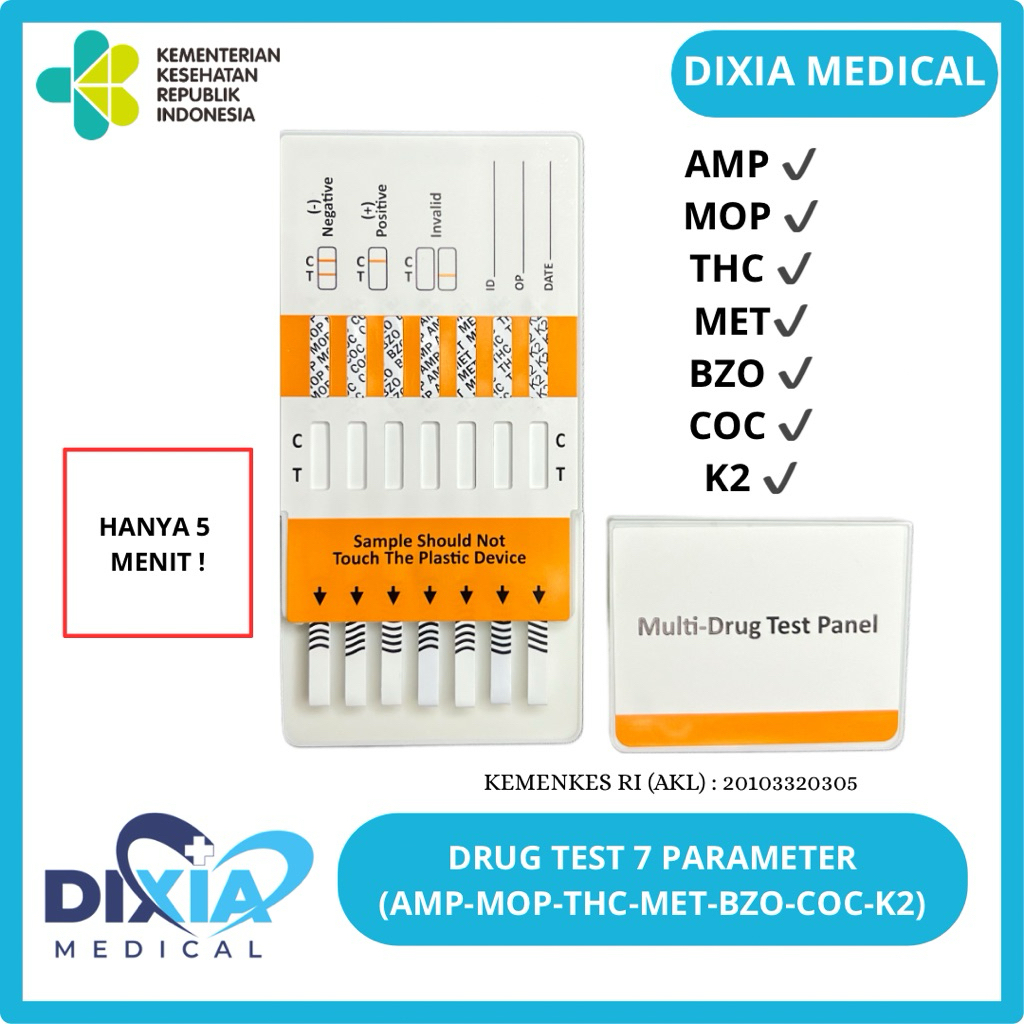 Alat Tes Narkoba 7 Parameter K2 Isi 25 Tes/Box