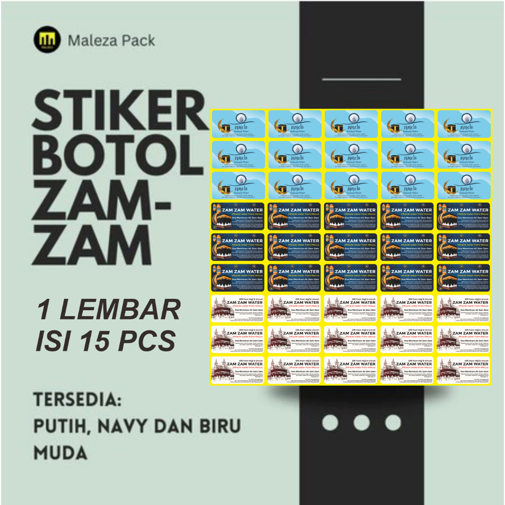 

Stiker Botol Zam Zam ukuran 6.7 x 3,4 cm