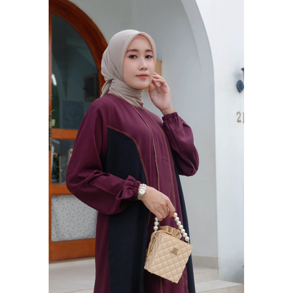 Devira Dress Gamis by Dns bahan Sabrina Gamis cantik
